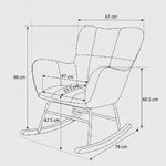 Dimensions du rocking chair London Chic Velours