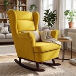 Rocking Chair Contemporain Bourbon Velours coloris Soleil