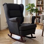 Rocking Chair Contemporain Bourbon Velours coloris Rock