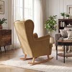 Rocking Chair Contemporain Bourbon Velours coloris Brown, seconde vue