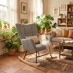 Rocking chair London Chic velours zebre dans un salon lumineux