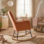 Rocking chair London Chic velours rose, vue de profil