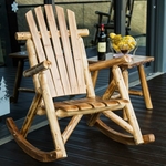 Rocking Chair Vintage | Grand Montréal | Fauteuil à bascule en bois de cèdre naturel
