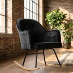 Rocking chair Venise velours noir dans un salon lumineux