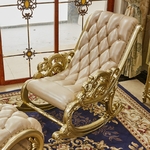 Rocking Chair Deluxe | Charlemagne | Cuir Sable