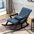 Rocking Chair Deluxe en Cuir | Big London Bleu Lac
