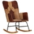 Rocking Chair Vintage Cuir Vachette Robuste