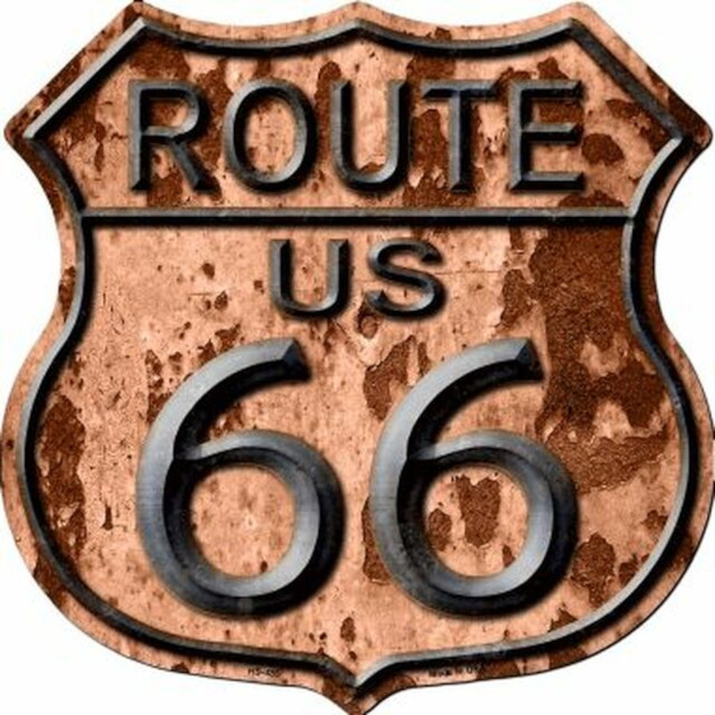 HS_485_plaque_décorative_métal_route-66_ bouclier_america_highway_usa