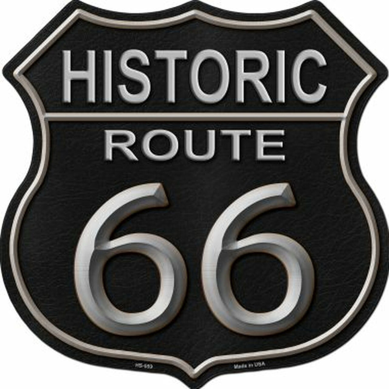 Bouclier Highway métallique 28 x 28 cm ROUTE US 66