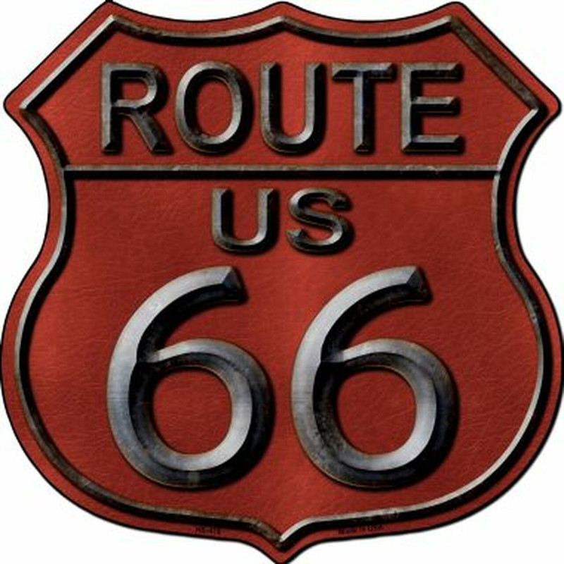 Bouclier Highway métallique 28 x 28 cm ROUTE US 66