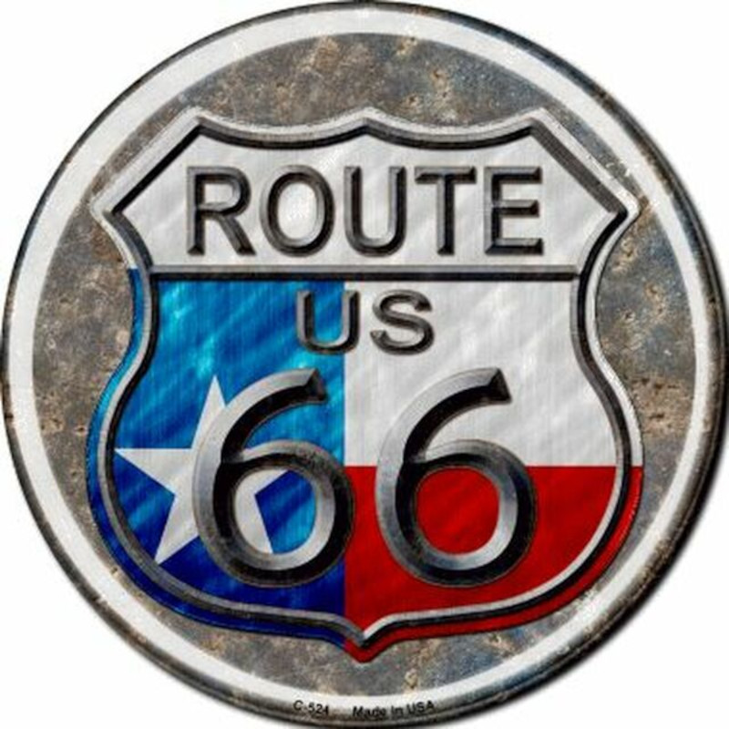 C_524_Plaque_metallique_americaine_decoration-_ROUTE-66_diametre_30cm