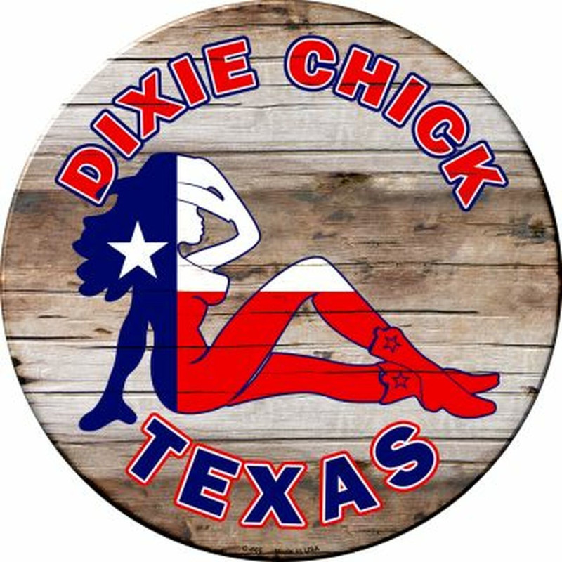 Plaque métallique Circulaire D30 cm Dixie Chick TEXAS