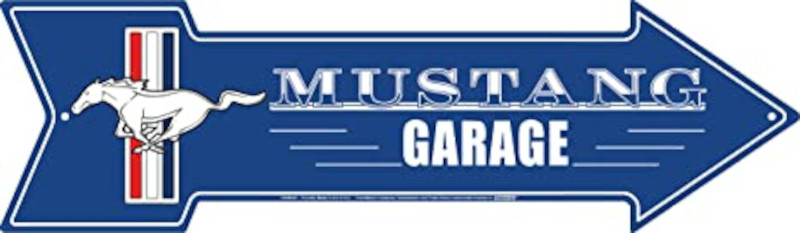 Plaque métallique format Flèche 49x14cm Garage Ford MUSTANG FORD MOTOR COMPANY