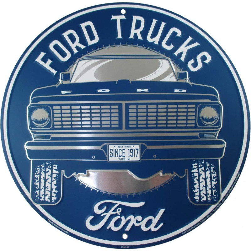 SC0031_Ford_truck_plaque_décoration_metallique_americaine_ronde_61cm