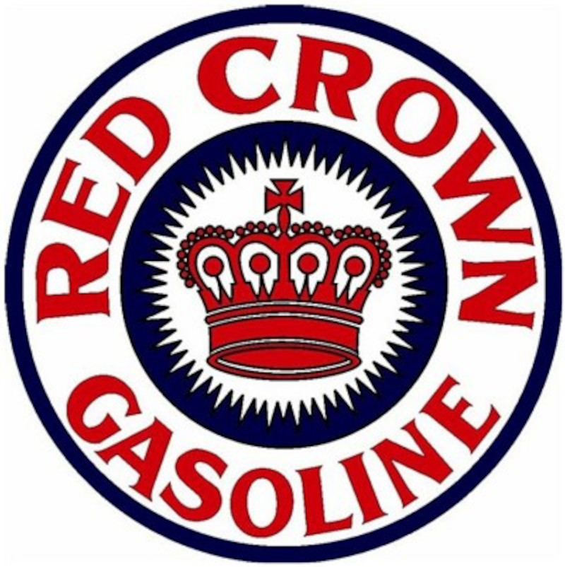 scrd127_red_crown_gasoline_plaque_décoration_metallique_americaine_ronde_61cm