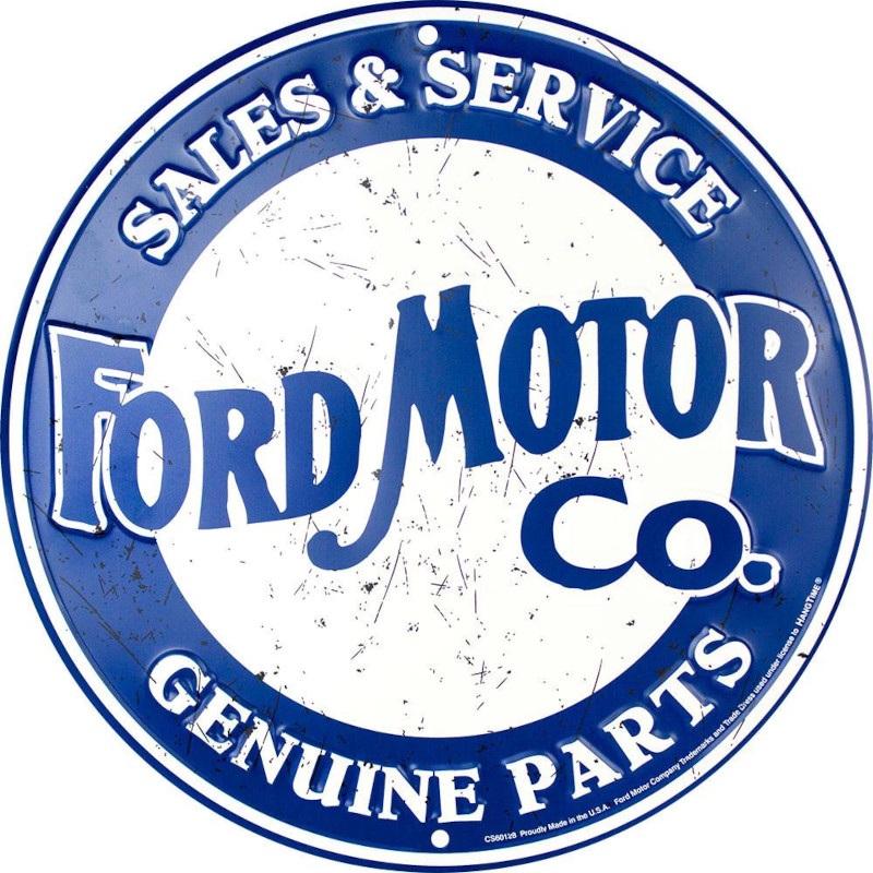 Plaque métallique circulaire D30 cm Sales & Service Ford Motor FORD MOTOR COMPANY