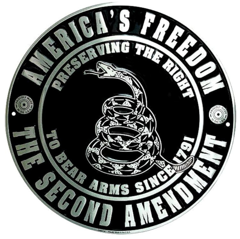 Plaque métallique Circulaire D30 cm The Second Amendment America\'s Freedom