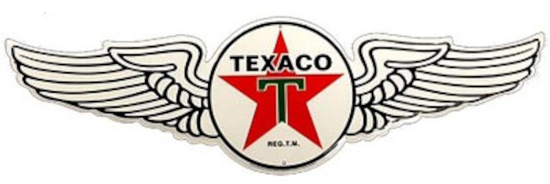 Plaque métallique découpe 60 x 17,5 cm Reproduction Enseigne Station Essence TEXACO The Texas Company