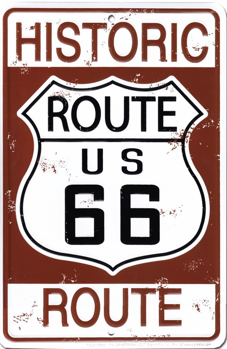 Plaque métal format Parking 30 x 20 cm Reproduction Panneau Routier Historic Route 66