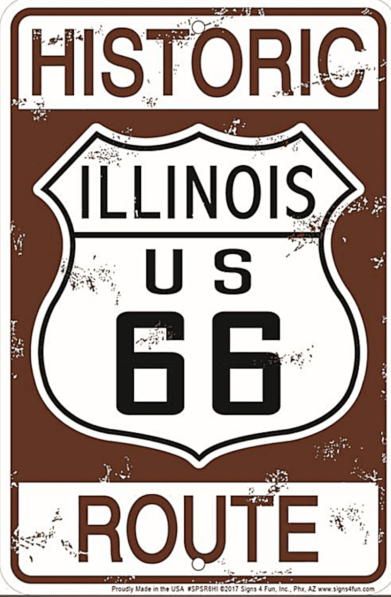 Plaque métal format Parking 30 x 20 cm Reproduction Panneau Historic Illinois Route 66
