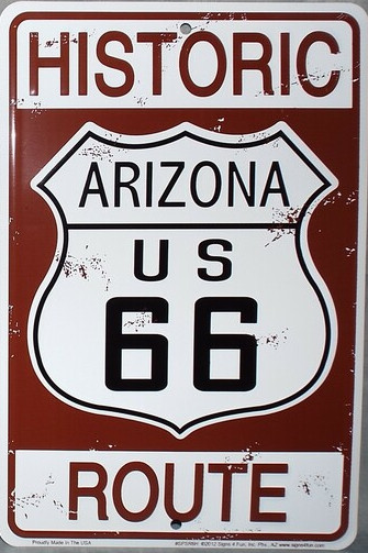 Plaque métal format Parking 30 x 20 cm Reproduction Panneau Historic Arizona Route 66