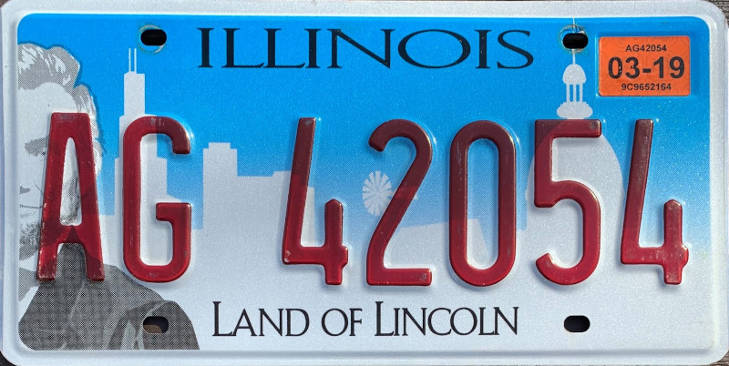 IL Plaque Authentique d\'immatriculation 30 x 15cm dénommée US Licence Plate Etat ILLINOIS 2017 et plus
