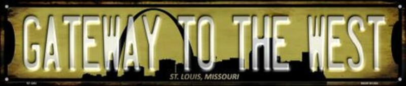 Plaque de rue métallique 61 x 12,5 cm Missouri St Louis GATEWAY TO THE WEST