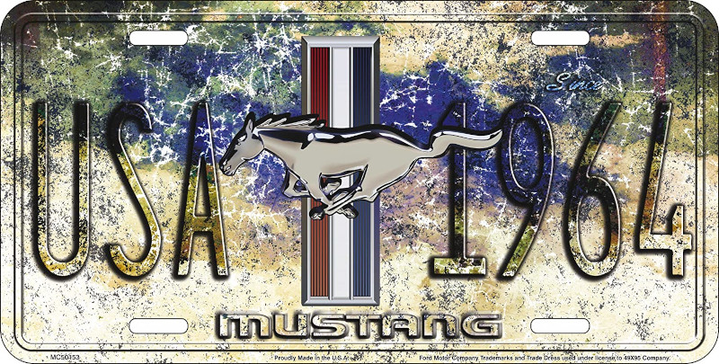 Plaque Auto Décorative métal 30 x 15 cm Ford Mustang USA Since 1964