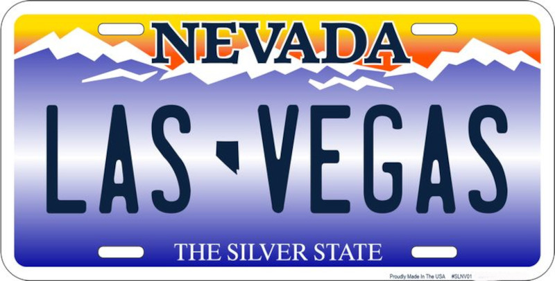 Plaque Auto Décorative métal 30 x 15 cm Nevada Las Vegas