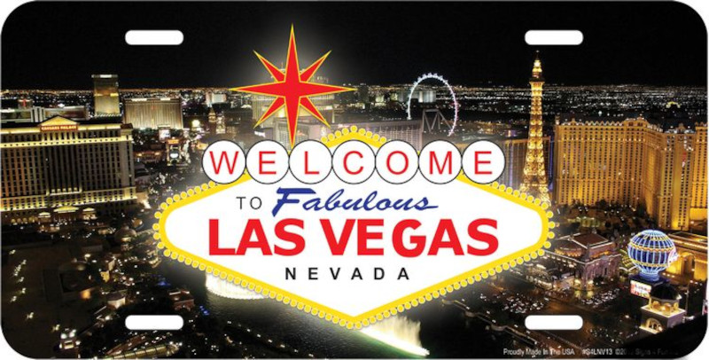 Plaque Auto Décorative métal 30 x 15 cm Welcome To Fabulous Las Vegas