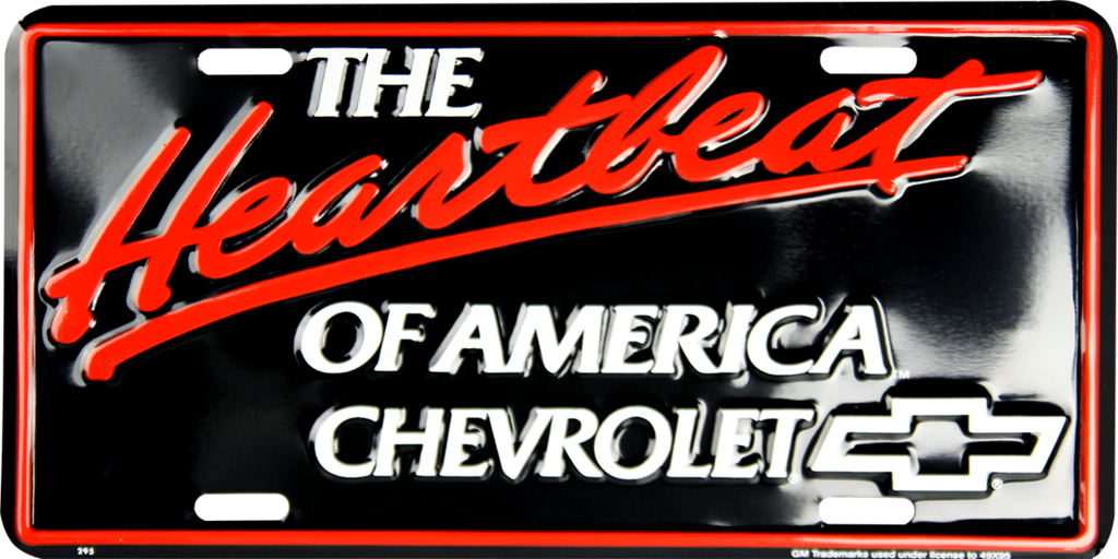 Plaque Auto Décorative métal 30 x 15 cm The Heartbeat of America CHEVROLET