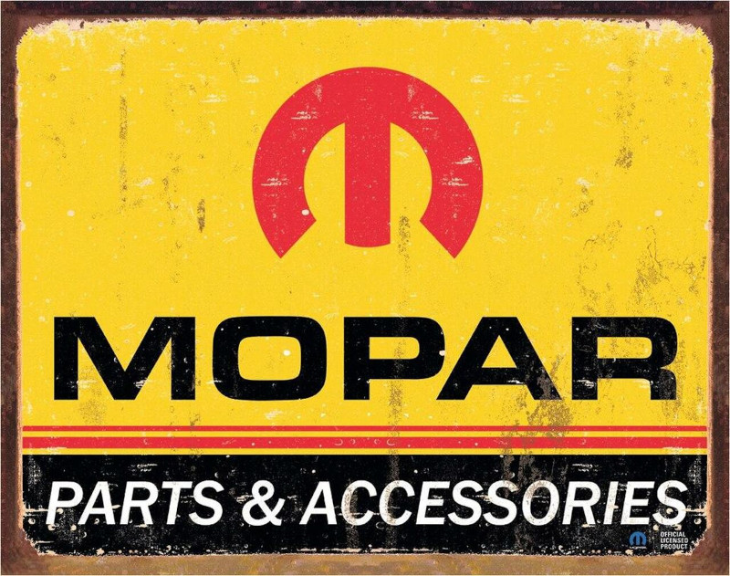 Plaque métallique format 41 x 32 cm Reproduction Pièces et Accessoires Logo 1964 - 1971 MOPAR