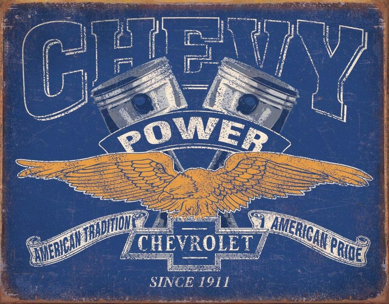 Plaque métallique format 41 x 32 cm Reproduction Chevy Power Since 1911 CHEVROLET