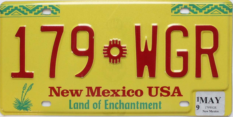 NM Plaque Authentique d\'immatriculation 30 x 15 cm dénommée US License Plate Etat du NOUVEAU MEXIQUE 1990 et +