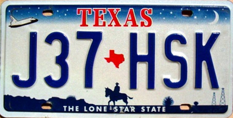 TX Plaque Authentique d\'immatriculation 30 x 15 cm dénommée US License Plate Etat du TEXAS 1999-2004