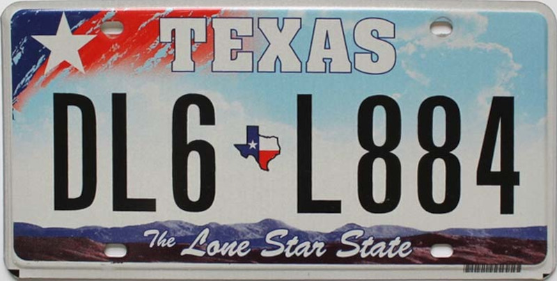 TX Plaque Authentique d\'immatriculation 30 x 15 cm dénommée US License Plate Etat du TEXAS 2009-2011