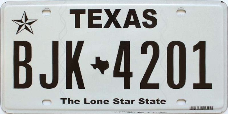 TX Plaque Authentique d\'immatriculation 30 x 15 cm dénommée US License Plate Etat du TEXAS 2012 et +