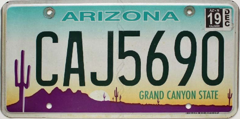 ARIZONA-DESERT-SUNSET-LISSE-Plaque-authentique-immatriculation-vehicule-usa-2019-CAJ5690