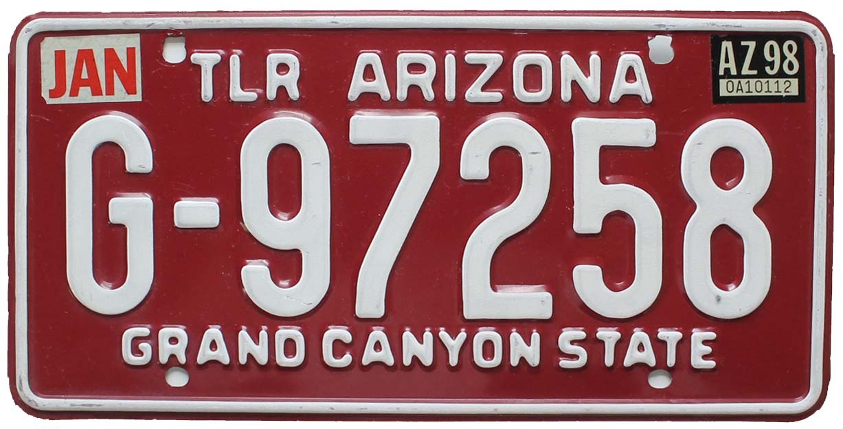 AZ Plaque Authentique d\'immatriculation 30 x 15 cm dénommée US License Plate Etat ARIZONA TRL 1980-1997