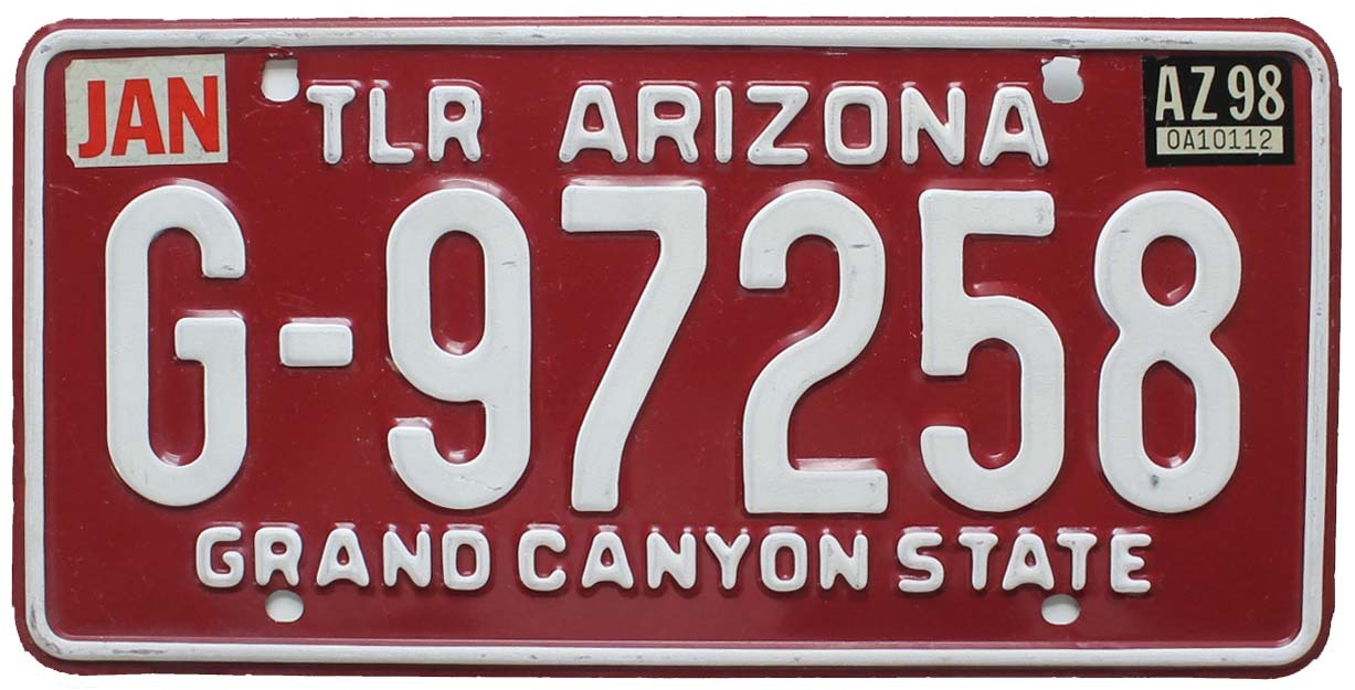 Véritable Plaque d'Immatriculation US Arizona 30x15