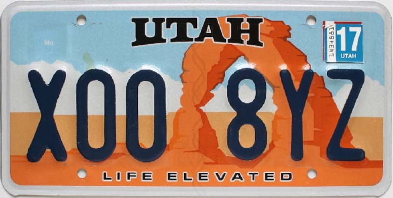 UTAH Plaque Authentique d\'immatriculation US 30 x 15 cm dénommée US License Plate UTAH Edition Arches Life Elevated
