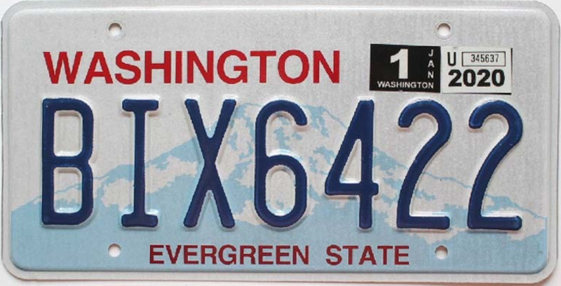 WASHINGTON Plaque Authentique d\'immatriculation US 30 x 15 cm dénommée US License Plate WASHINGTON Evergreen State 2019 et +
