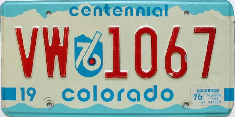 COLORADO Plaque Authentique d\'immatriculation US 30 x 15 cm dénommée US License Plate COLORADO Centennial 1876-1976