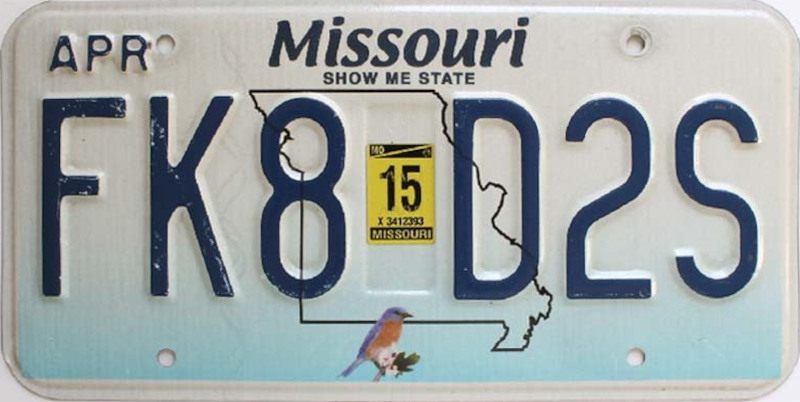 MO Plaque Authentique d\'immatriculation 30 x 15cm dénommée US Licence Plate Etat MISSOURI 2008-2018