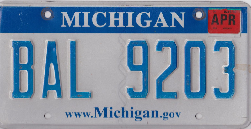 MICHIGAN Plaque Authentique d\'immatriculation US 30 x 15 cm dénommée US License Plate MIGHIGAN Edition 2007-2013