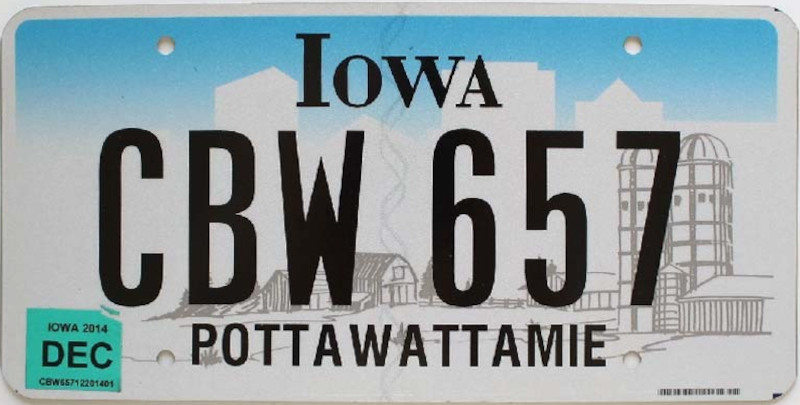 IOWA-Plaque-americaine-authentique-vehicule-USA