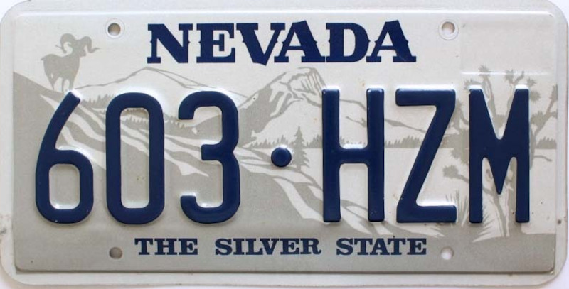 NEVADA Plaque Authentique d\'immatriculation US 30 x 15 cm dénommée US License Plate NEVADA Big Horn 1984 et 2001