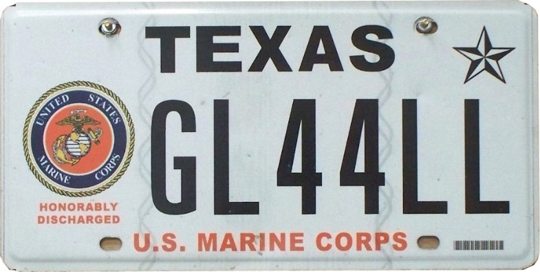 TX Plaque Authentique d\'immatriculation 30 x 15 cm dénommée US License Plate Etat du TEXAS US MARINE 2017