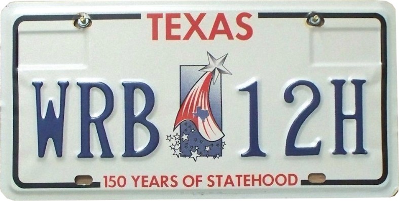 TX Plaque Authentique d\'immatriculation 30 x 15 cm dénommée US License Plate Etat du TEXAS Sesquicentennial 1845-1995