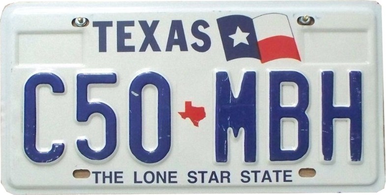 TX Plaque Authentique d\'immatriculation 30 x 15 cm dénommée US License Plate Etat du TEXAS 1997-1999